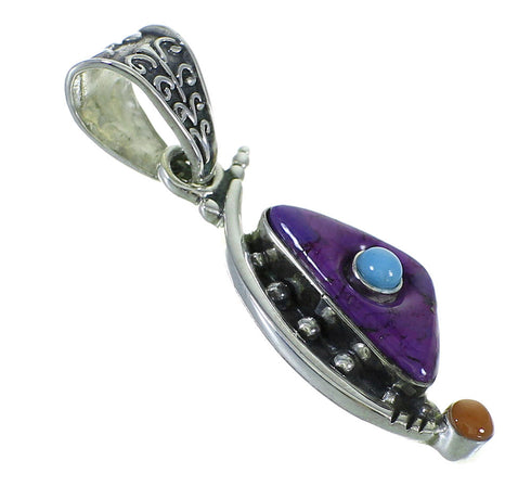 Southwestern Genuine Sterling Silver Multicolor Pendant YX67021